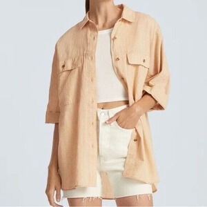 Everlane Plaid Cotton Tourist Shirt Women’s Size S Oversized Pockets Lightweight
